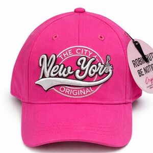 Robin Ruth New York Pink Baseball Cap NYC Adjustable Hat Embroidered NWT